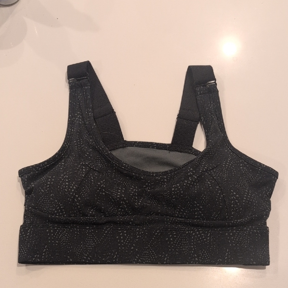 Varley Black Patterned Sports Bra